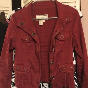 Burgundy zip up jacket